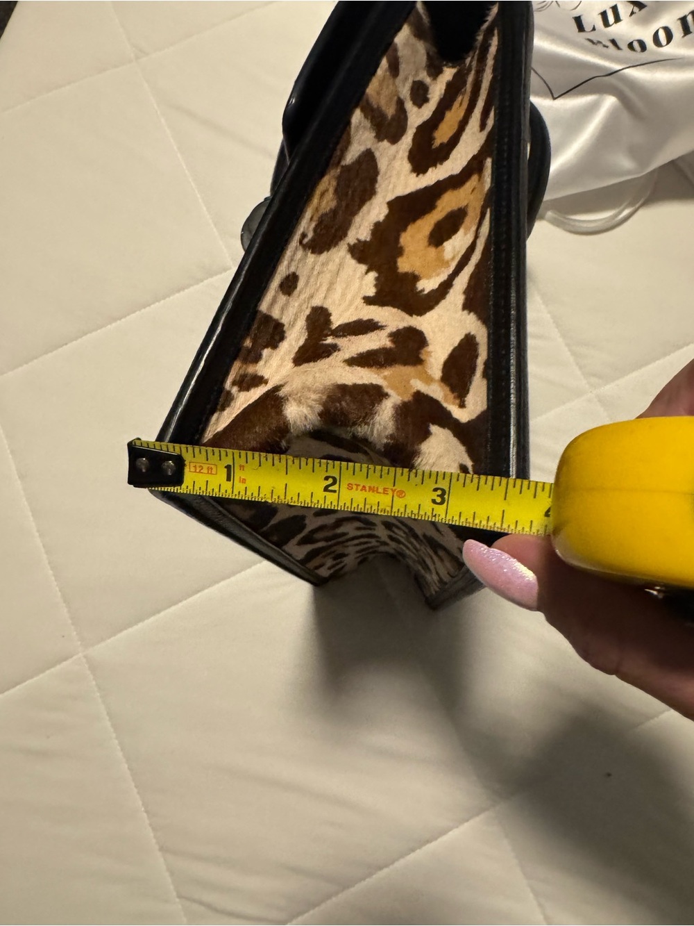 Dior Leopard Print Satchel in Black and Brown - Picture 14 of 15